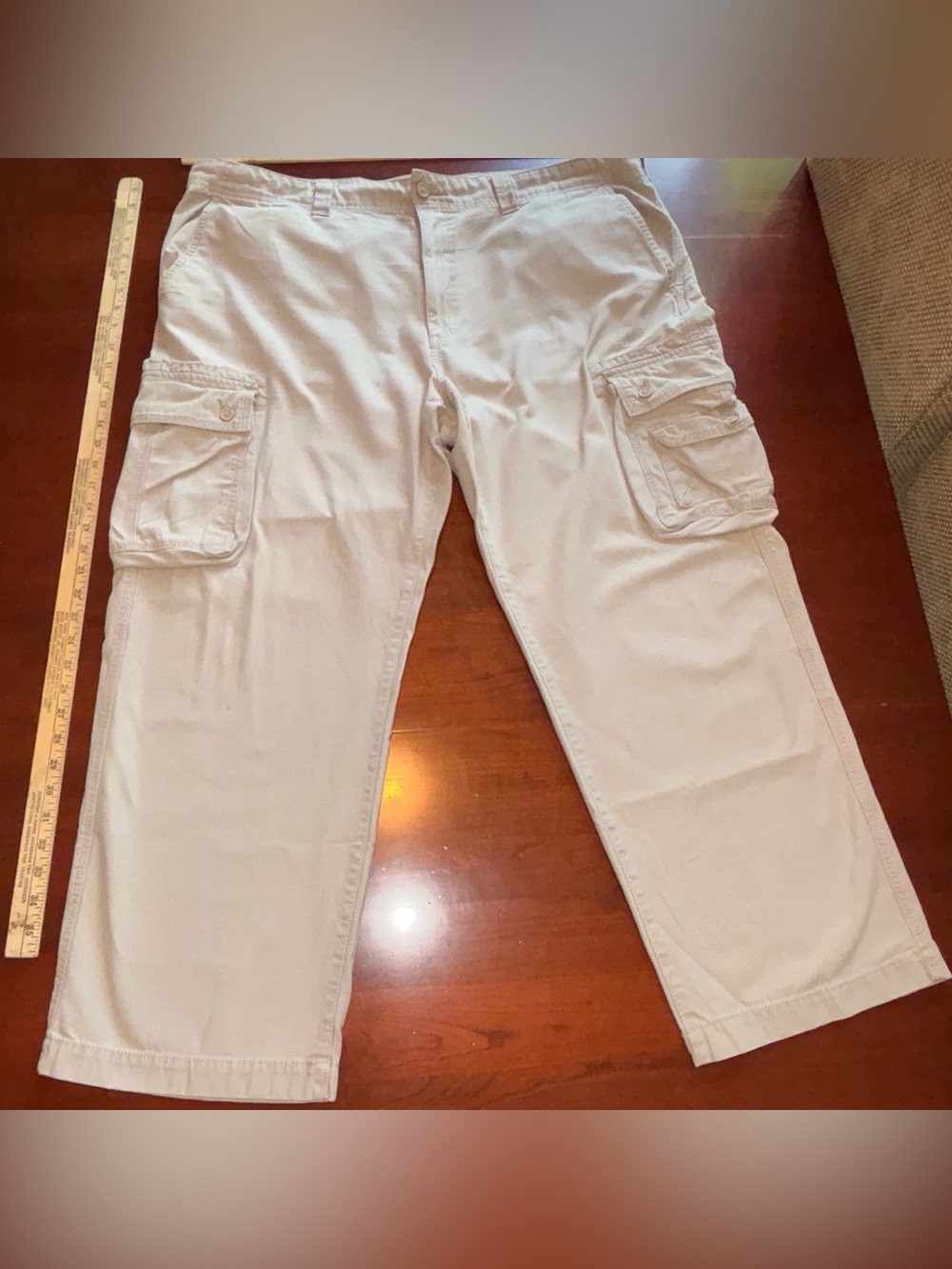 True Nation Men's Light Beige Cargo Pants - Utility Pockets
